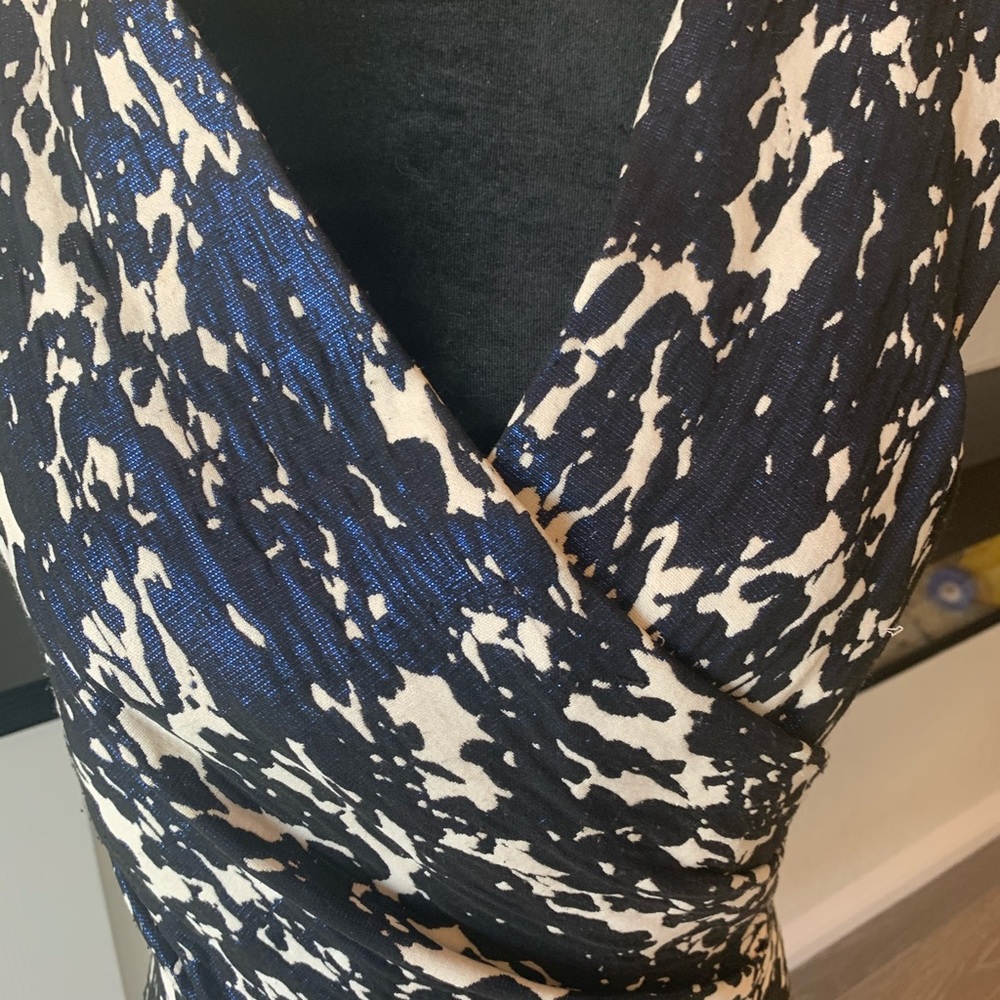 Teri Jon Dress with Metallic Blue Design